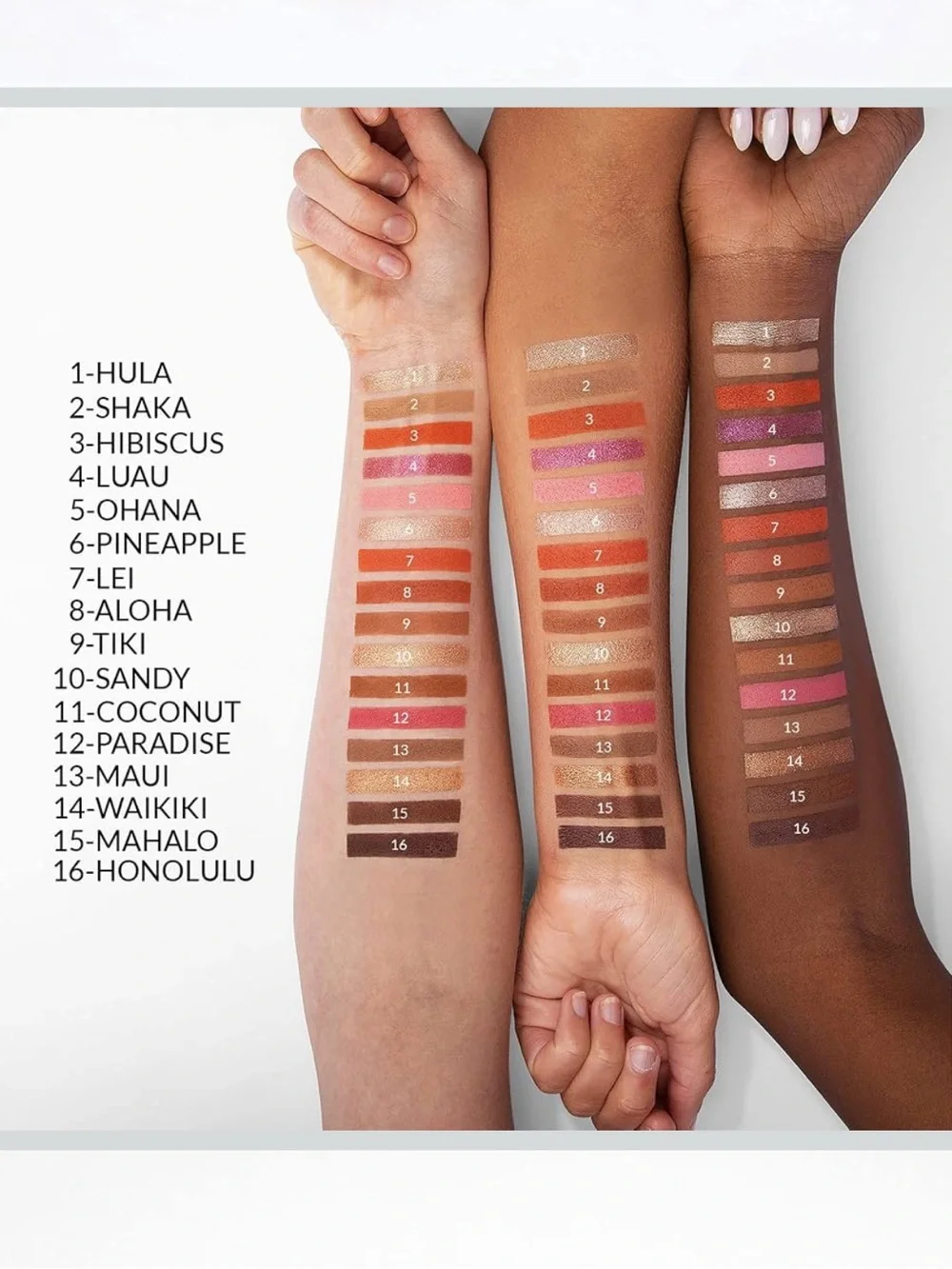 BH Cosmetics Hangin In Hawaii Vibrant 16-Color Eyeshadow Palette Shimmer & Matte
